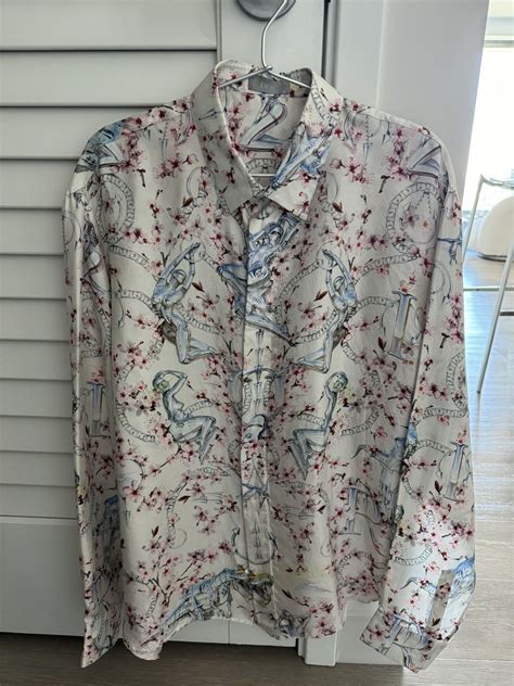 dior sorayama hawaiian shirt|dior sorayama cherry blossom shirt.